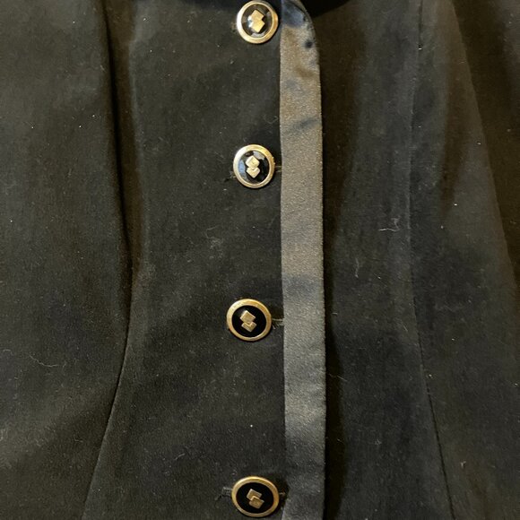 Classic Black Jacket with Sheer Sleeves and Skirt - Picture 3 of 7